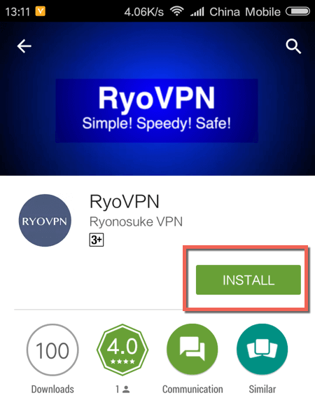 RyoVPNアプリ